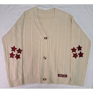 Taylor Swift Red Taylor's Version Cable Knit Button‎ Cardigan Stars M Fan Twee